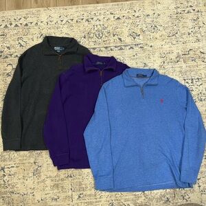 Lot Of 3 Polo Ralph Lauren men’s 1/4 quarter zips size large